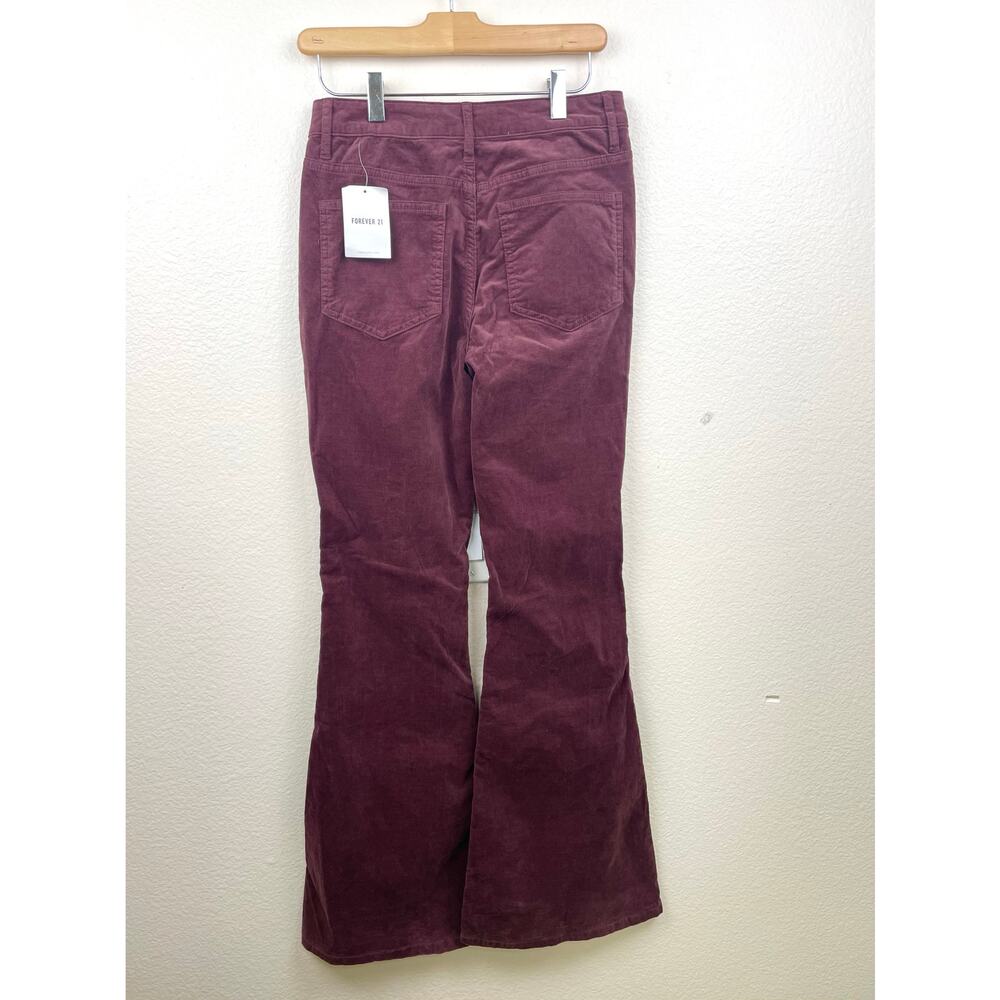 NWT Forever 21 Womens‎ Pants Sz M 70s Flare Velvet Festival Bell Bottom Stretchy - Picture 3 of 10